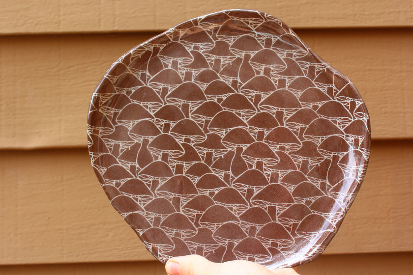 Cap Shroom Underglaze Rice Paper Transfer